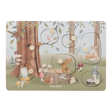 Little Dutch 7240 FSC Holz Greifpuzzle mit Geräuschen - Forest Friends im Sale